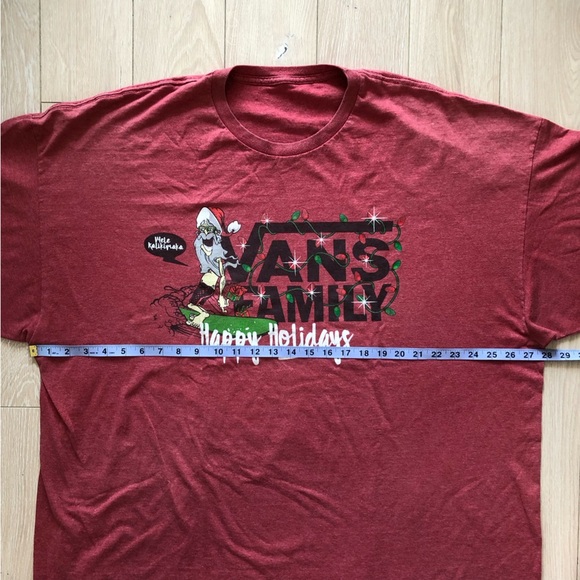 Vans Family Happy Holidays T Shirt in Red Men’s Size 3XL - Picture 2 of 7